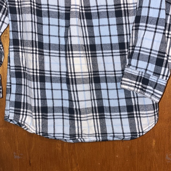 •CRAZY 8•LITTLE BOYS' BLUE PLAID FLANNEL BUTTON UP TOP SIZE 5-6 100% COTTON - Picture 6 of 7